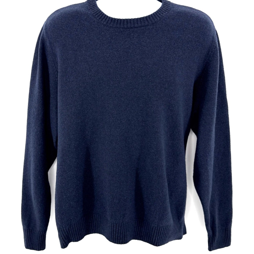 Duluth Trading Wool Sweater Men's 2XL‎ Navy Crewneck Lambswool Blend